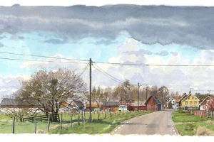 Reproducerad akvarell/giclée - Mot Egby